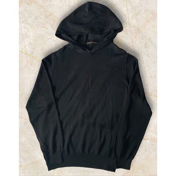 Louis Vuitton Hoodie Black Graphic Print (L) Luxury Designer Pullover Sweatshirt - Picture 1 of 16